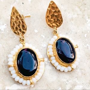 Handmade tiger eye and beads earrings